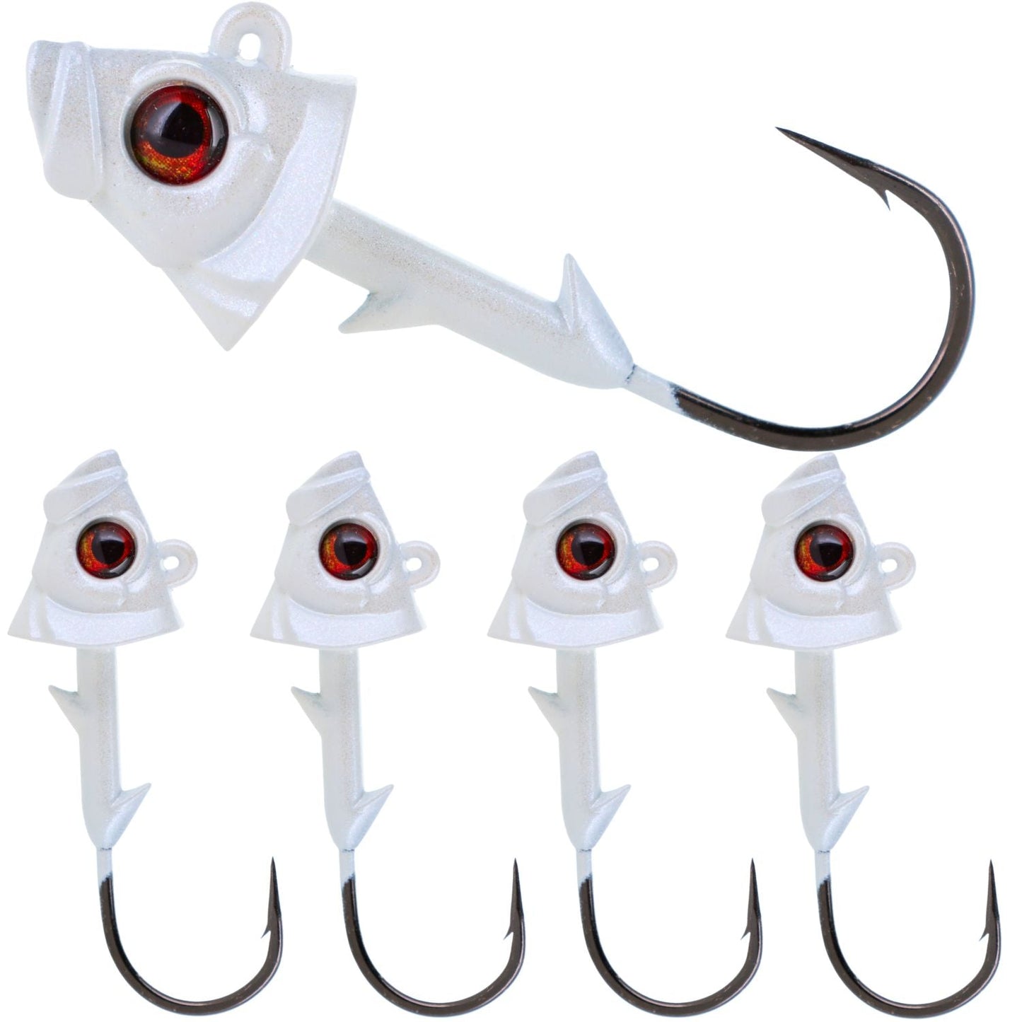 Premium Reaction Tackle Lead Fish Head Jigs - 5-Pack
