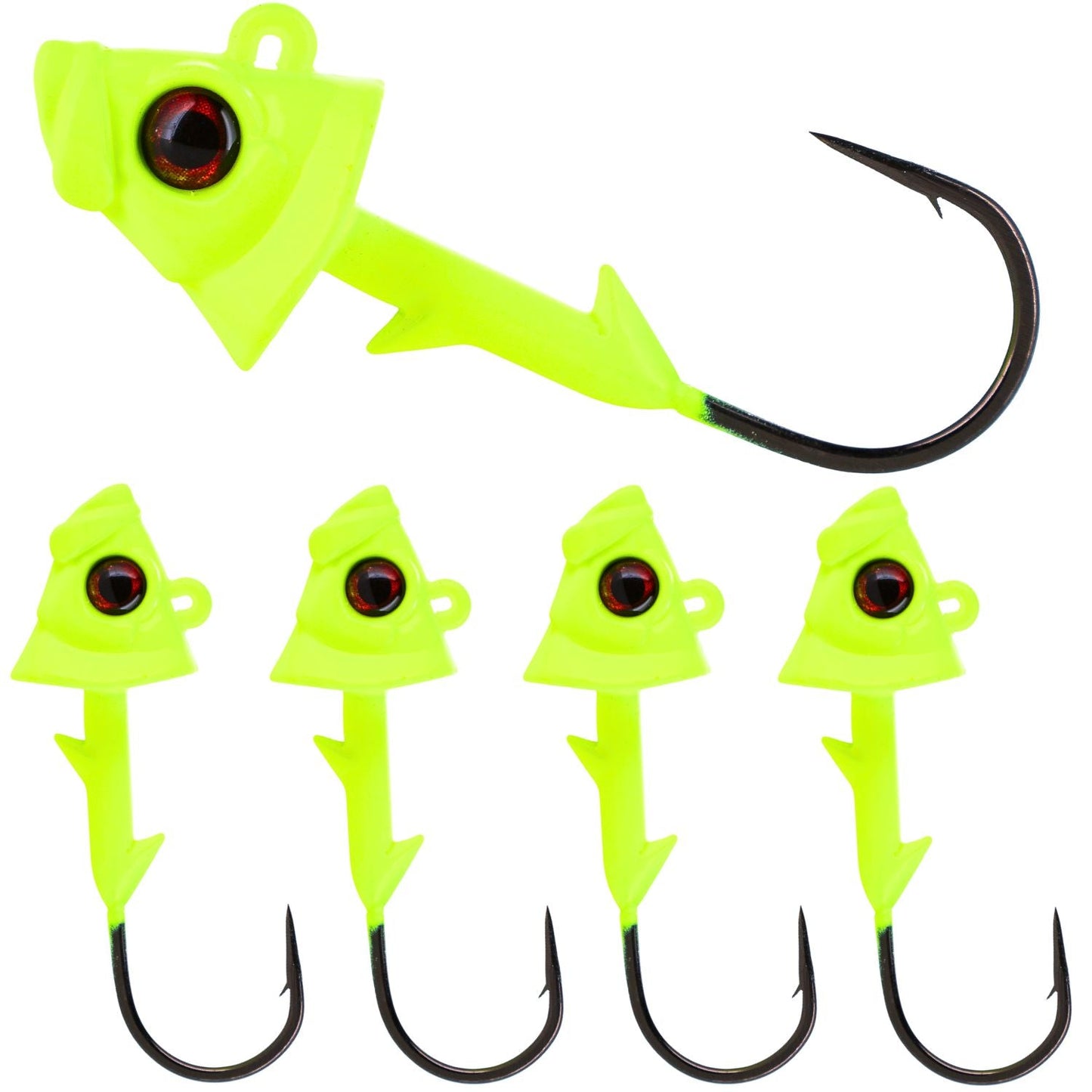 Jigs de cabeza de pez con plomo Reaction Tackle - Paquete de 5 - Nuevos