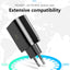LED Display 3 USB Charger, Baseus Mobile Phone USB Charger Fast Charging Wall Charger For iPhone Samsung Xiaomi 3.4A Max Charger - Korvel