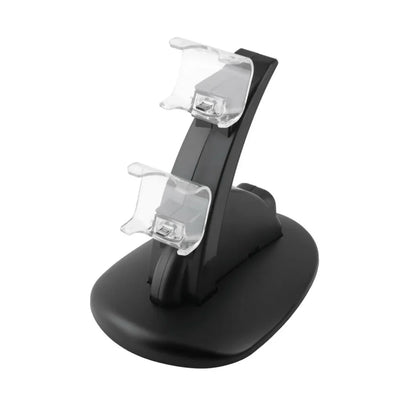 LED Dual USB Charging Charger Dock Stand Cradle Docking Station for Sony Playstation 4 PS4 Game Gaming Console Controller - Korvel