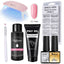 Kit de Poly Gel pour Nail Art Français avec Pinceau UV et Conseils d'Ongles