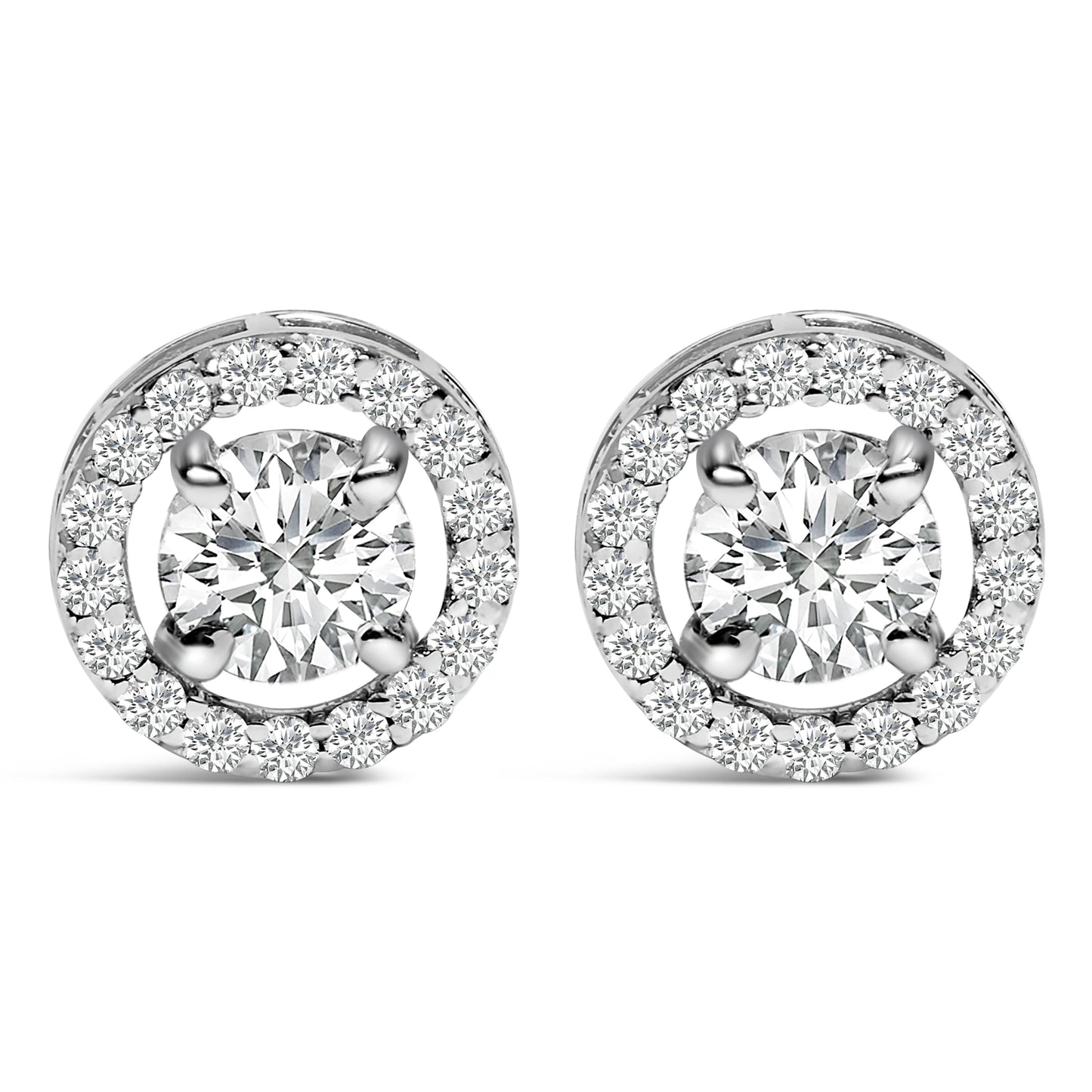 Boutons de manchette en or blanc 14K avec diamants cultivés en laboratoire