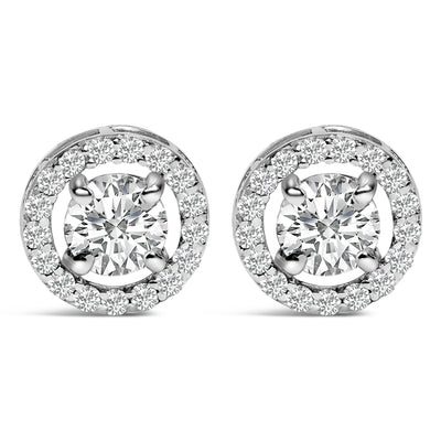 Men's 14K White Gold Lab Grown Diamond Halo Cufflinks