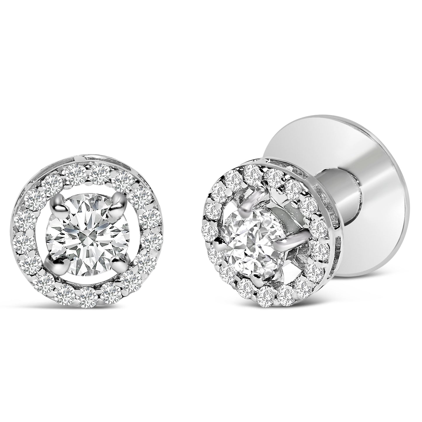 Boutons de manchette en or blanc 14K avec diamants cultivés en laboratoire