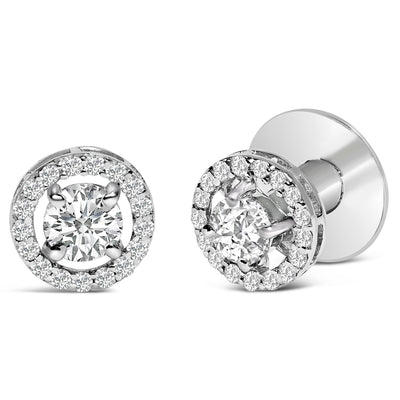 Men's 14K White Gold Lab Grown Diamond Halo Cufflinks