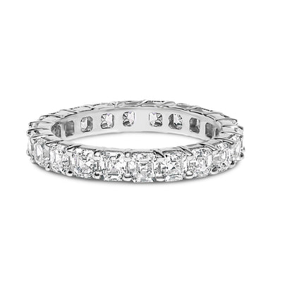 Bague Eternity en Diamant Lab-Grown Taille Asscher en Or Blanc 14K - Taille 5.5
