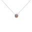 Collar con colgante de diamante rosa en halo de oro blanco de 14K - 17"