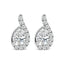 14K White Gold Lab Grown Diamond Tear Drop Halo Stud Earrings