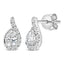 14K White Gold Lab Grown Diamond Tear Drop Halo Stud Earrings