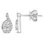 14K White Gold Lab Grown Diamond Tear Drop Halo Stud Earrings