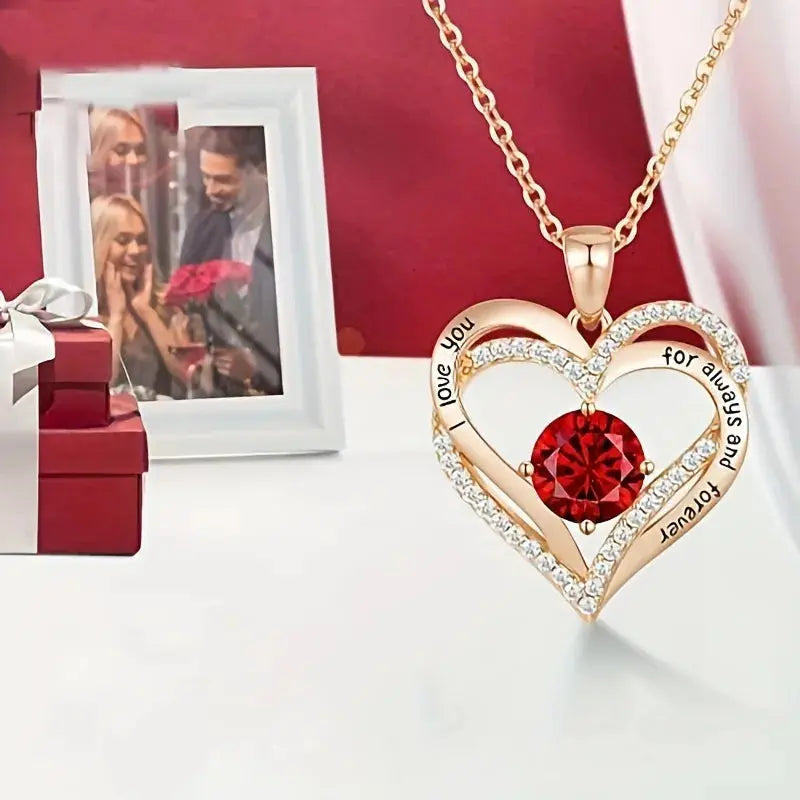 Collier boîte-cadeau fleur de rose