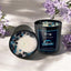 Enchanting Blackberry Saffron Crystal Candle with Obsidian, Blue Apatite, and Quartz | Luxurious Coconut-Soy Blend, 9oz - Korvel