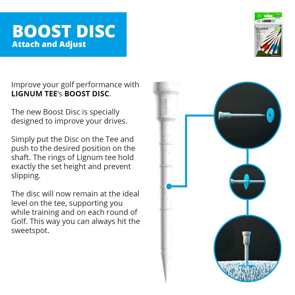 Lignum Tee - Tee de Golf Ecológico Clásico