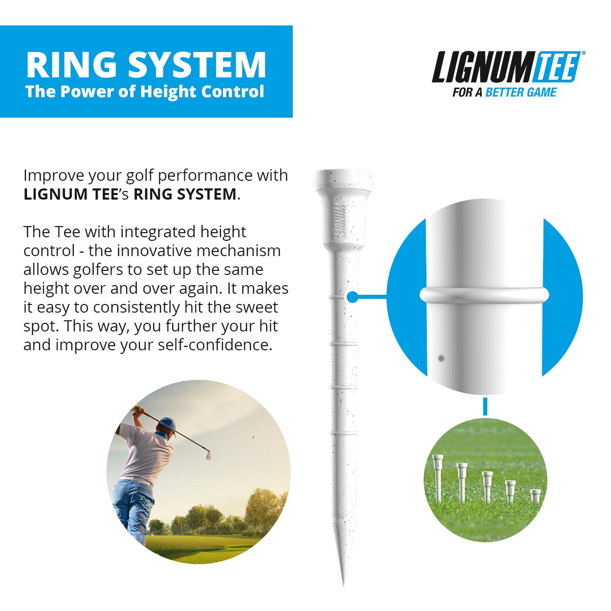 Lignum Tee - Tee de Golf Ecológico Clásico