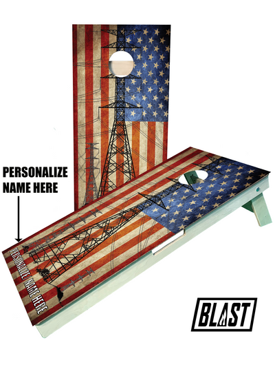 Premium Lineman 2 Cornhole Set with Custom Personalization - Korvel