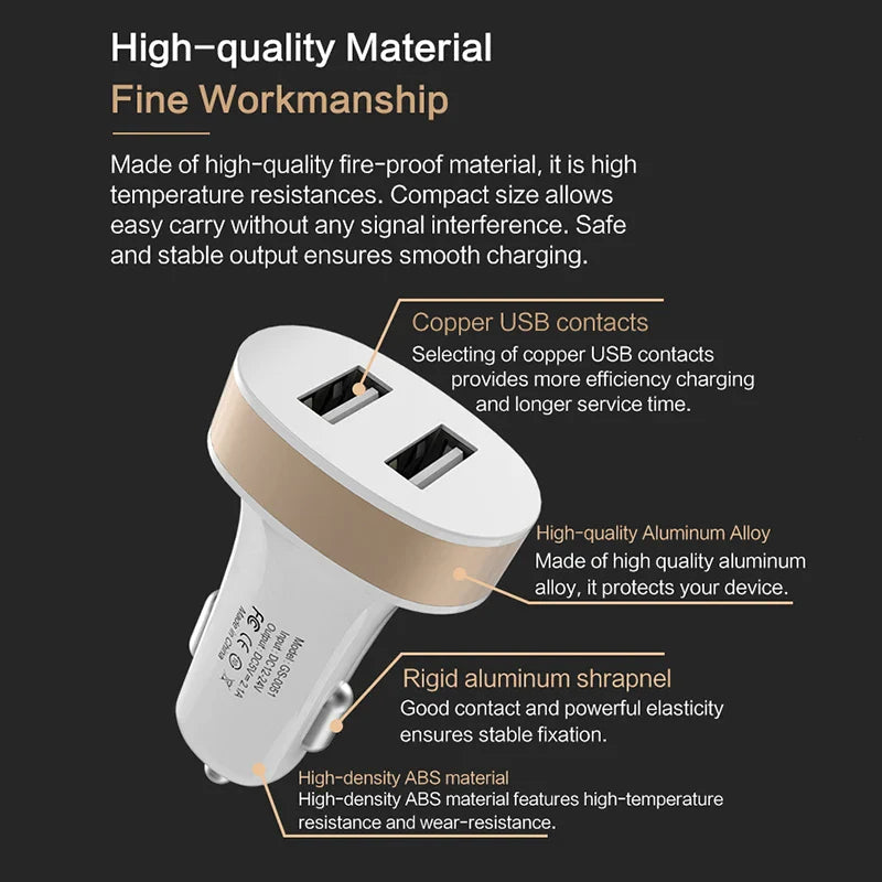 Premium USB Car Charger for Fast Mobile Charging
