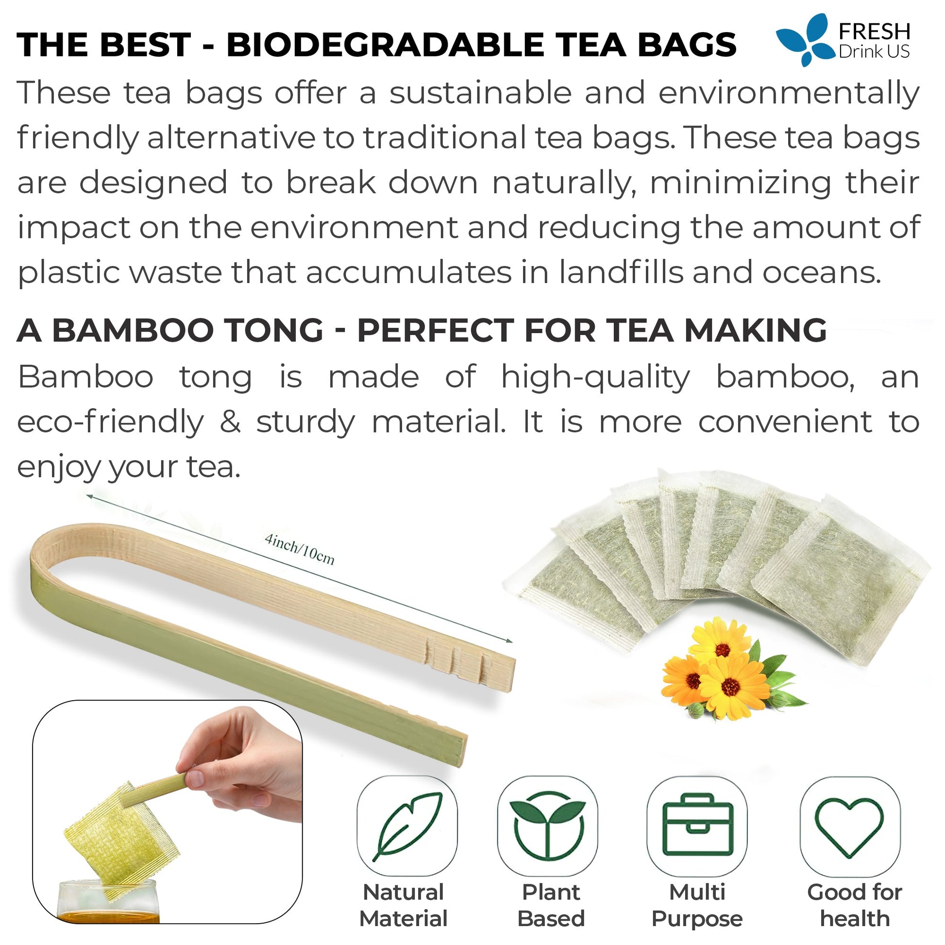 Stevia Leaf Tea Bags, 100% Natural & Pure Stevia leaves, Eco-Conscious Tea Bags, Stevia Herbal Tea. Stevia Leaf Tea. No Sugar, No Caffeine, No Gluten, Vegan - Korvel