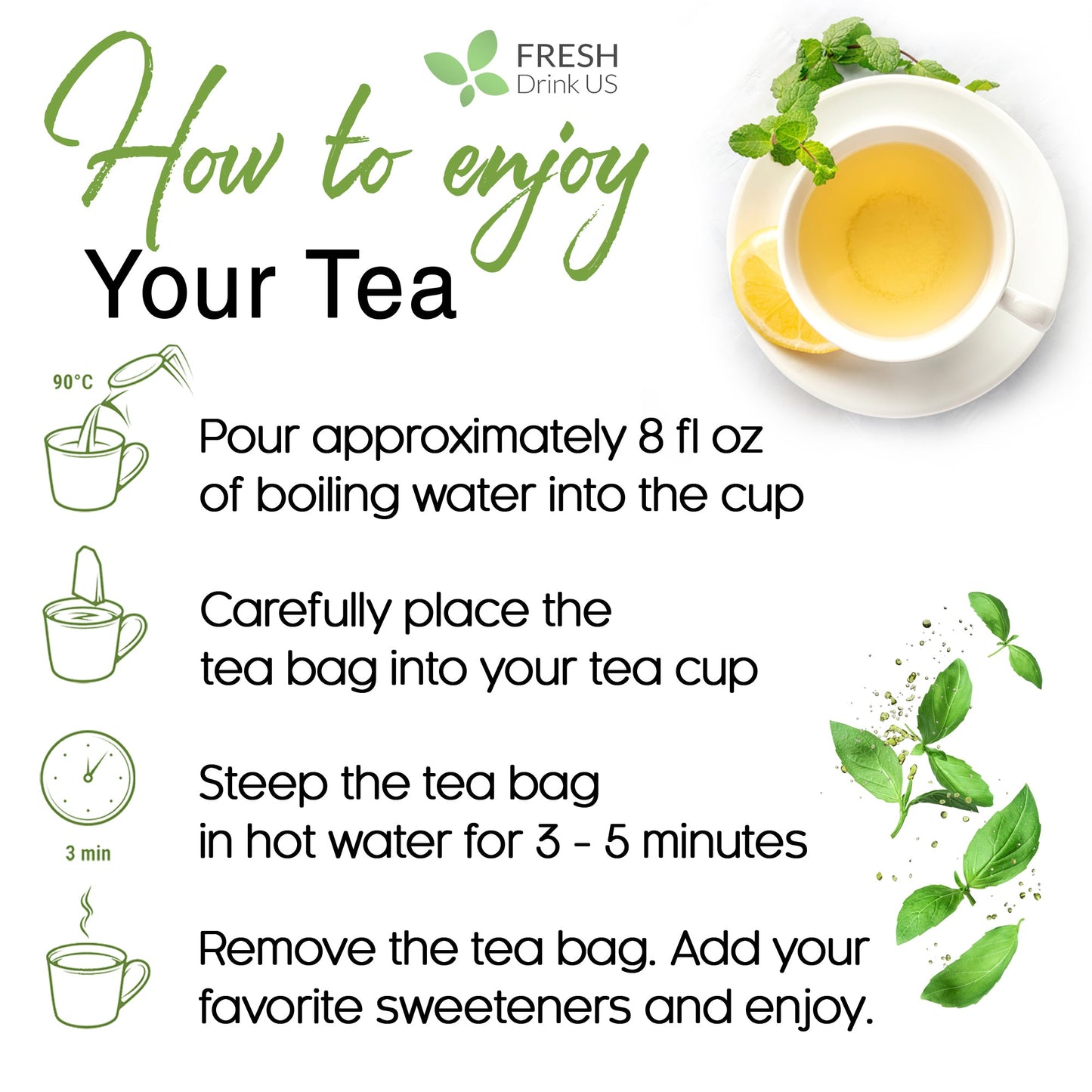 Stevia Leaf Tea Bags, 100% Natural & Pure Stevia leaves, Eco-Conscious Tea Bags, Stevia Herbal Tea. Stevia Leaf Tea. No Sugar, No Caffeine, No Gluten, Vegan - Korvel