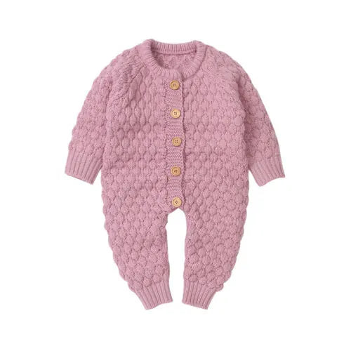 Cozy Winter Knitted Baby One-Piece