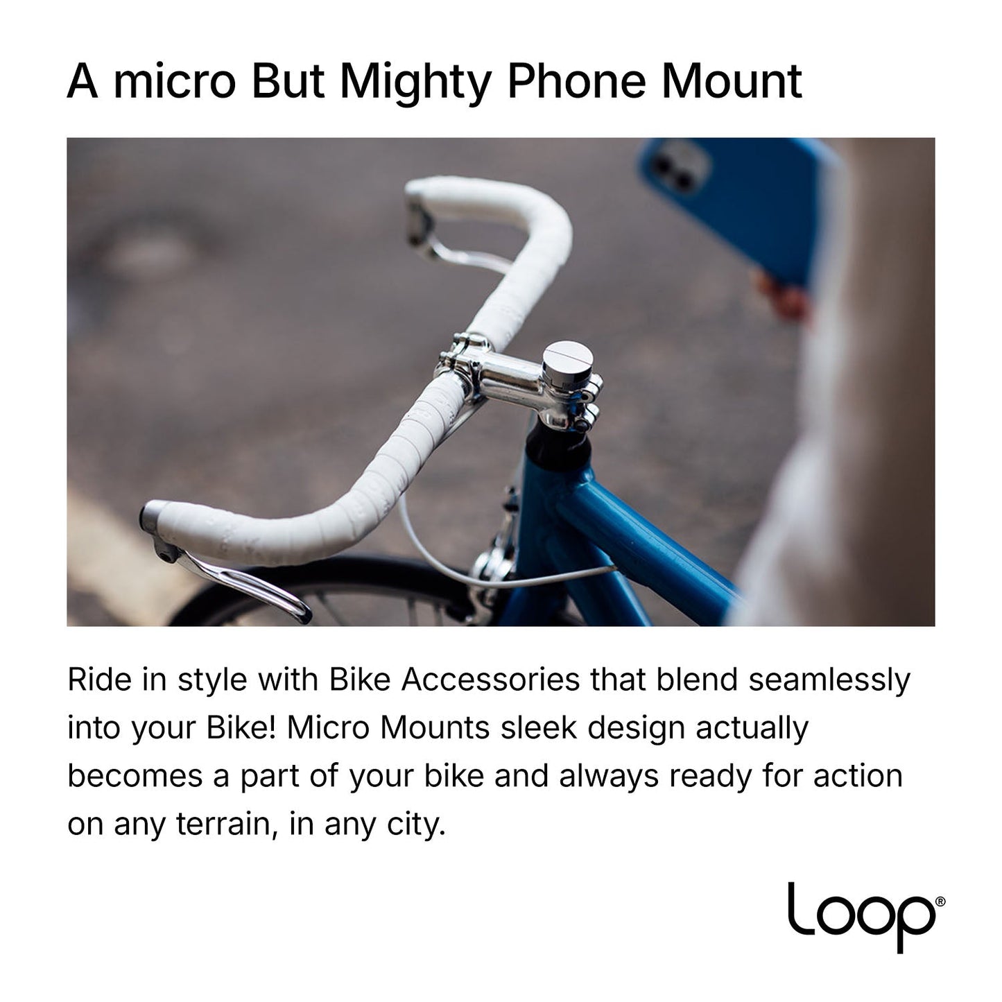 Loop Micro Mount - Ultra-Compact Stem Cap Phone Mount