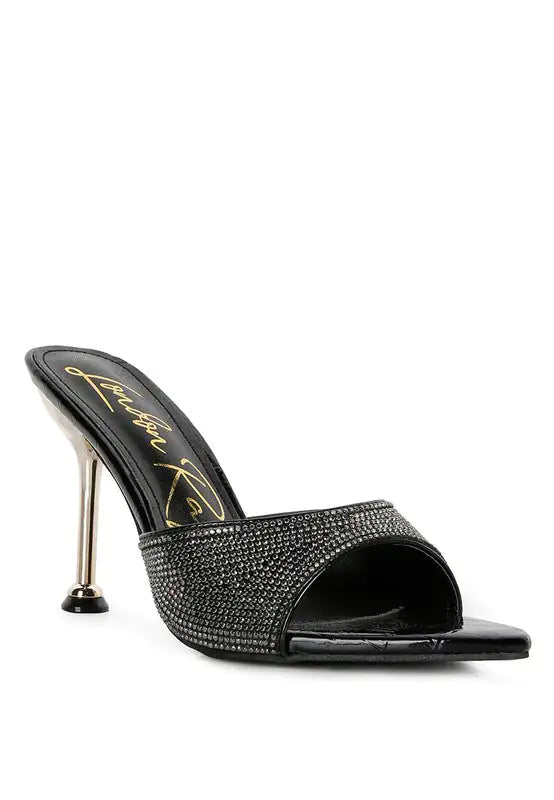 Elegant Ballroom Stiletto Heels with Rhinestone Accents