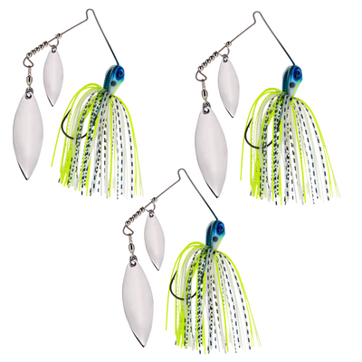 Reaction Tackle Double Willow Blade Spinnerbait Jigs – 3-Pack