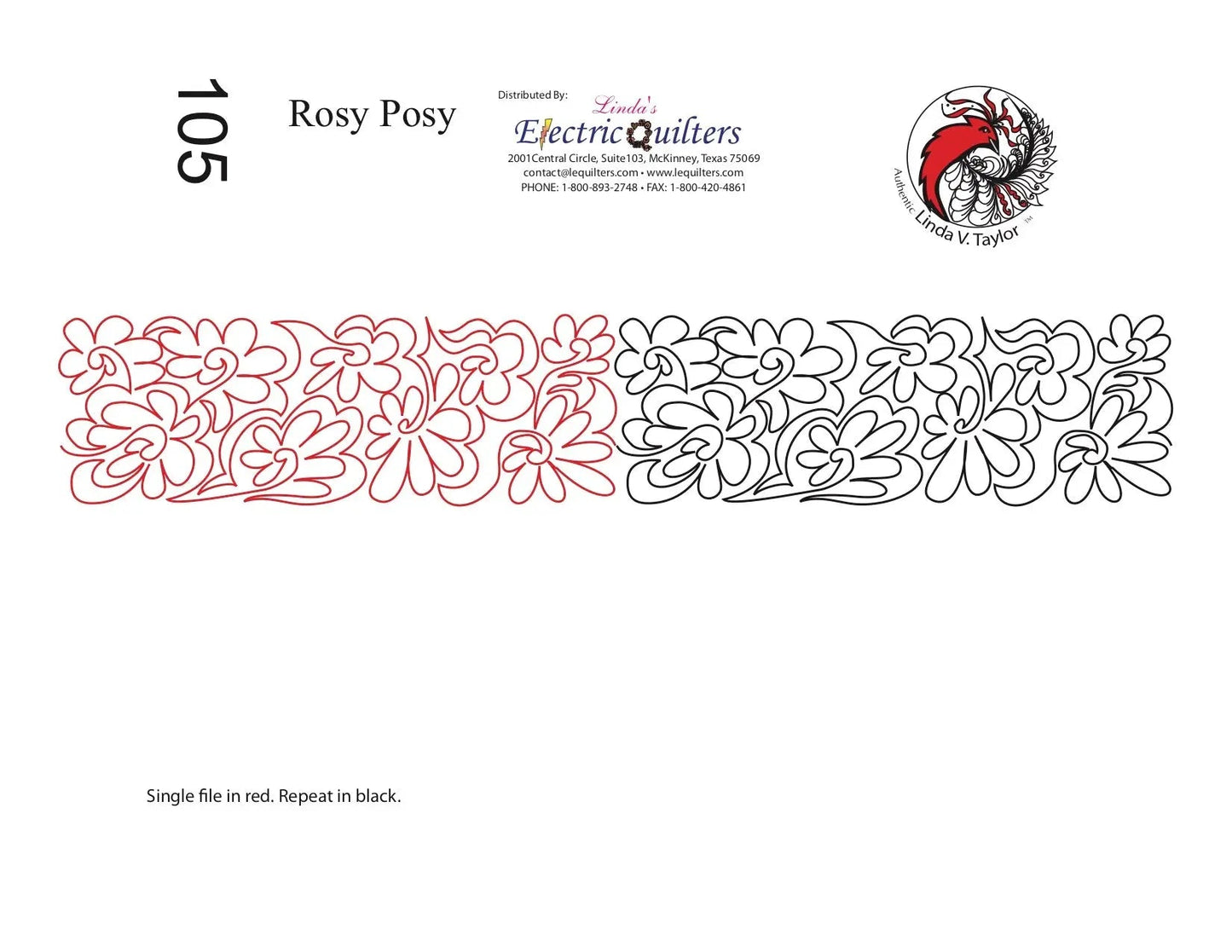 105 Rosy Posy Pantographe par Linda V. Taylor
