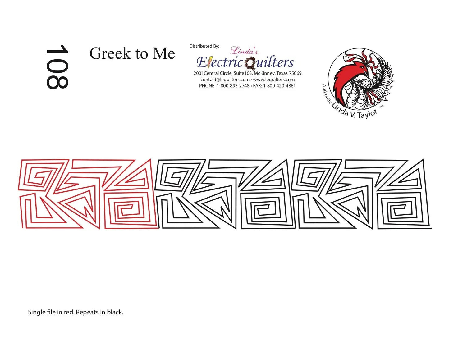 Pantógrafo 108 Greek To Me de Linda V. Taylor