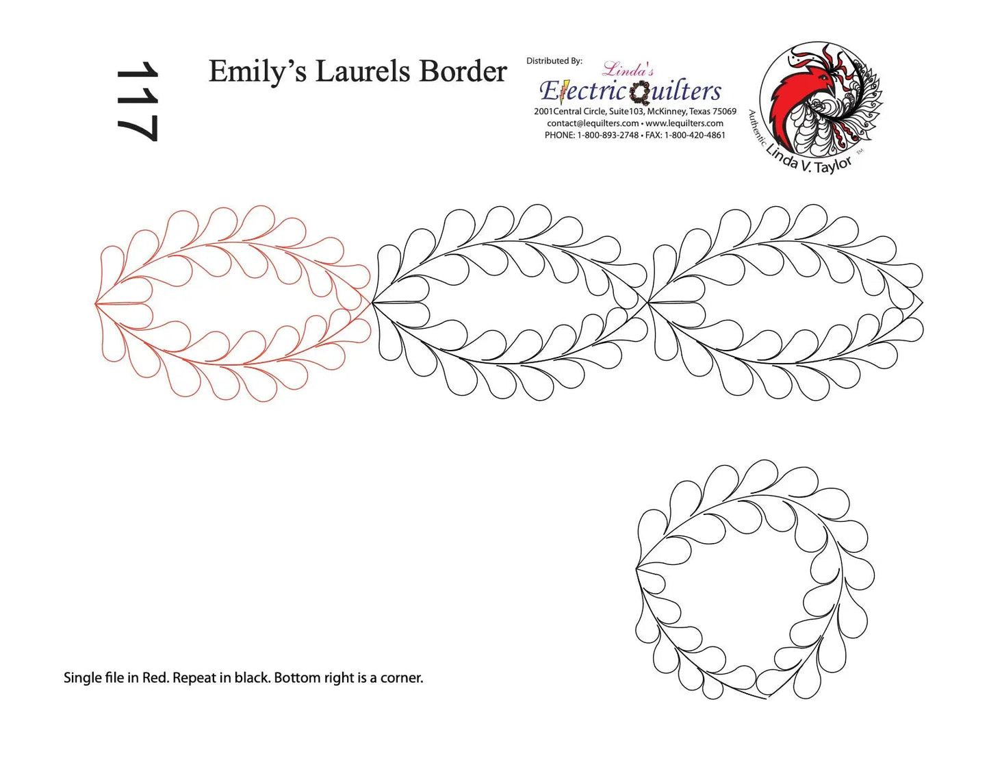 Emily's Laurels Pantograph with Blocks by Linda V. Taylor