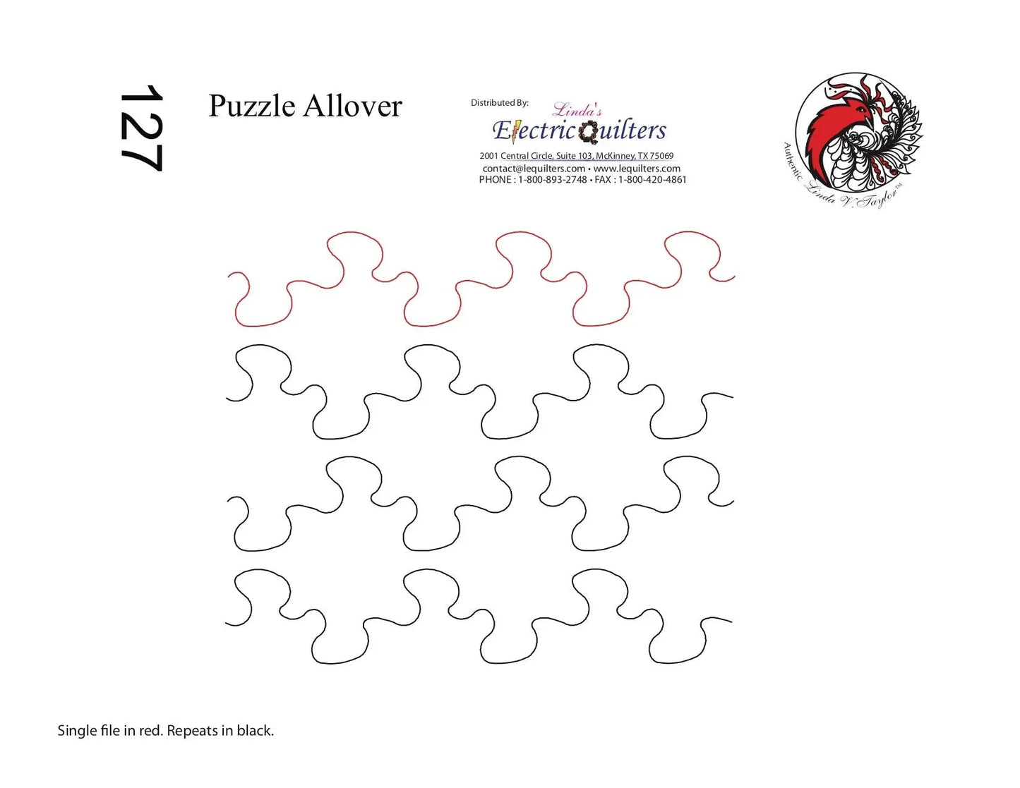 127 Puzzle Allover Pantograph par Linda V. Taylor