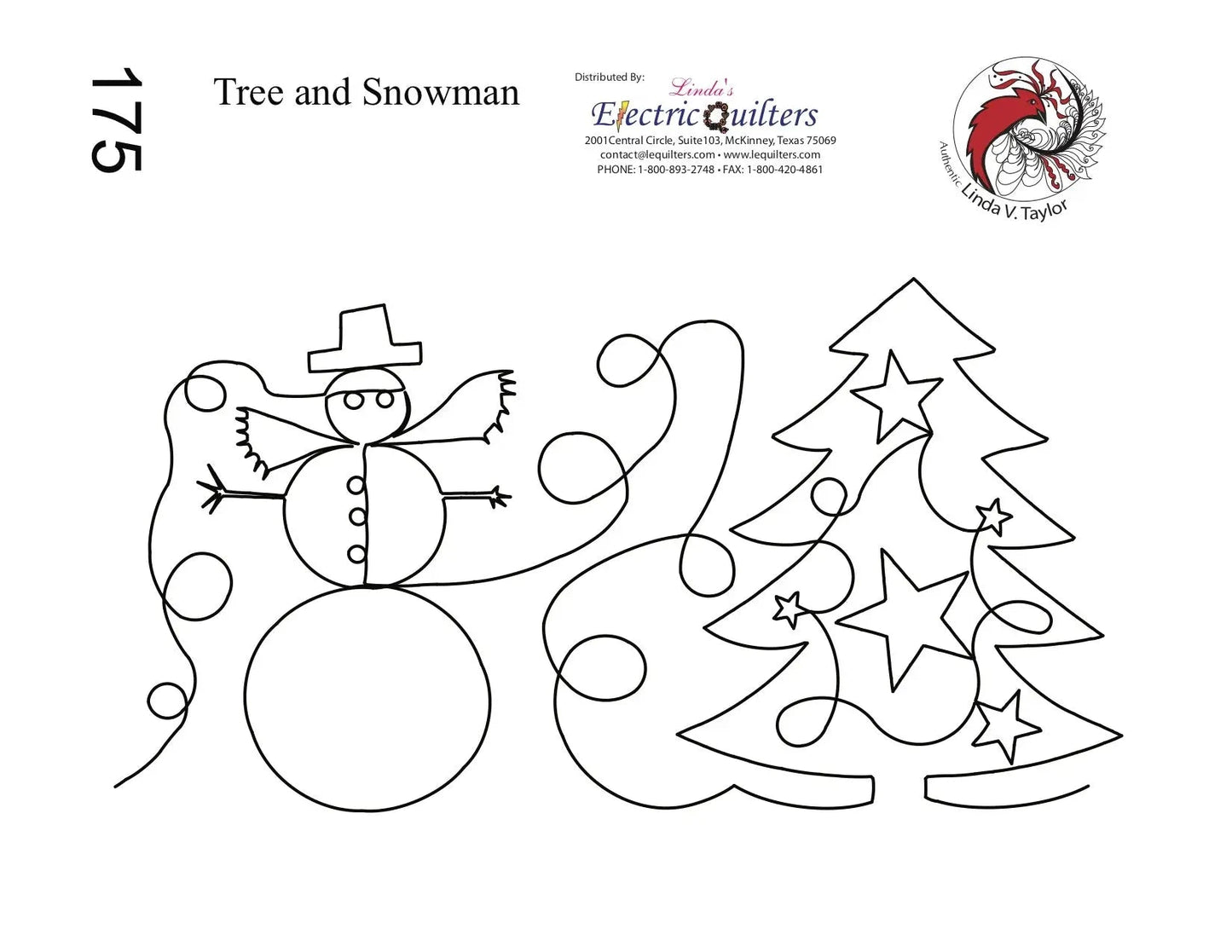 175 Trees and Snowman Pantograph by Linda V. Taylor