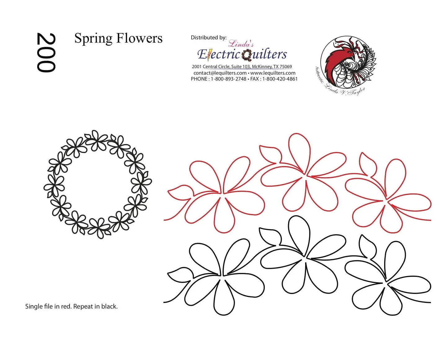 Pantographe 200 Fleurs de Printemps avec Blocs par Linda V. Taylor
