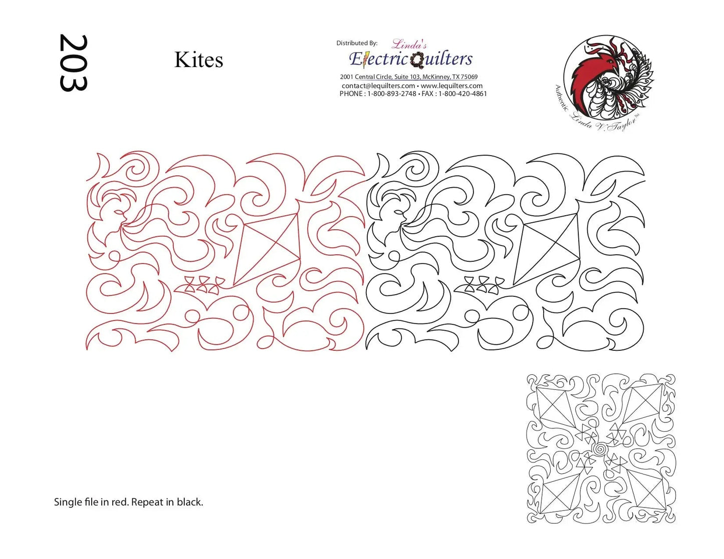 203 Kites Pantograph with Blocks Combo - Premium Sewing Pattern