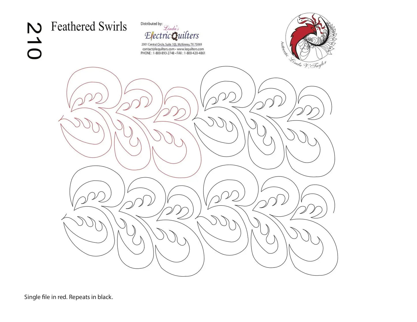 210 Swirls de Plumas Pantógrafo por Linda V. Taylor