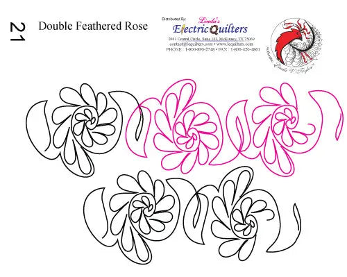 Double Feathered Rose Pantograph by Linda V. Taylor