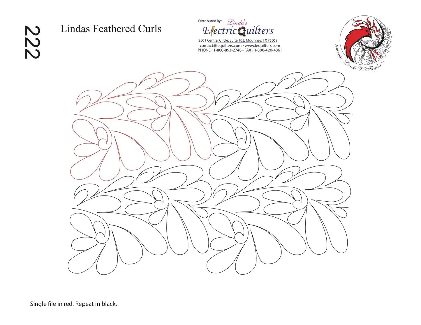 222 Lindas Feathered Curls Pantograph de Linda V. Taylor