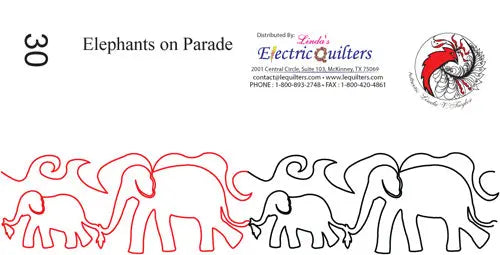 Elephants On Parade Pantograph by Linda V. Taylor
