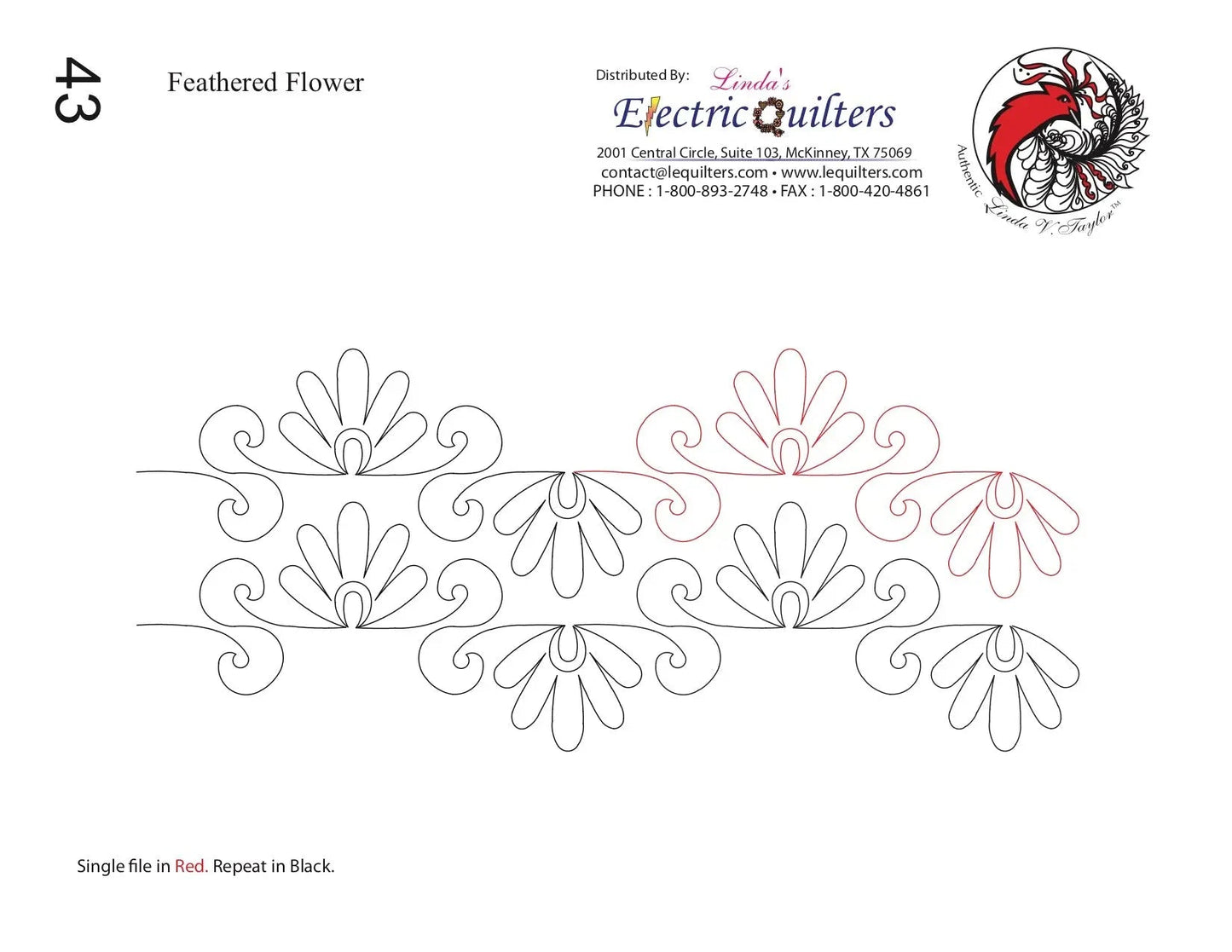 Feathered Flower Pantograph by Linda V. Taylor
