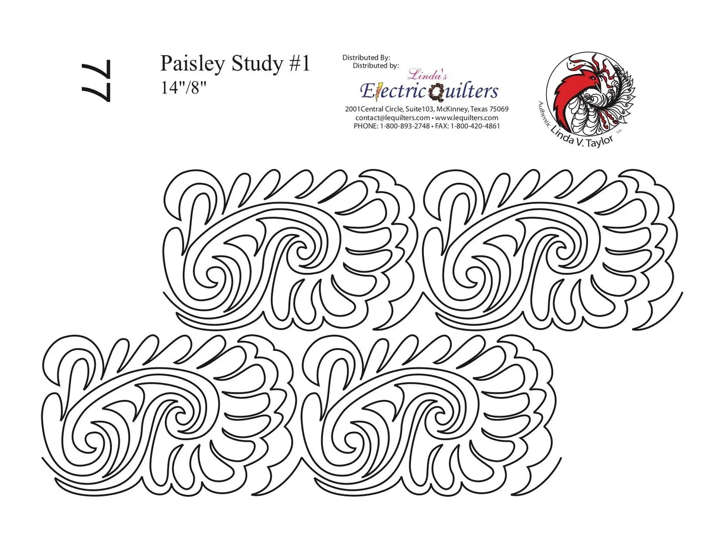 077 Étude Paisley #1 Pantographe par Linda V. Taylor
