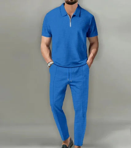 Traje de Pantalones con Cremallera de Manga Corta