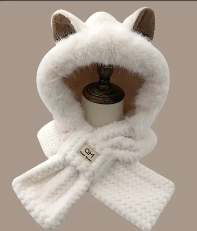 Chapeau à oreilles de renard en fourrure mignonne pour l'automne et l'hiver