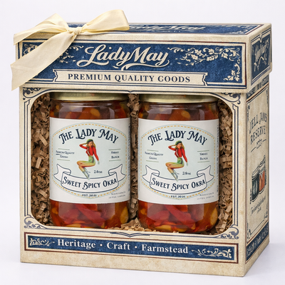 Lady May Sweet & Spicy Pickled Okra – 2 Pack (24oz Jars)