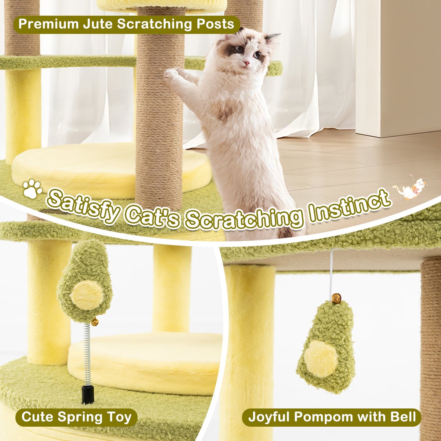 Arbre à chat Avocat Grand - Tour multi-niveaux avec condo