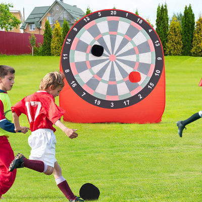 Large Dart Board for Kids with 4 Kick Balls - Red