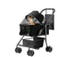 Poussette pour chien 2 en 1 pliable avec transporteur amovible