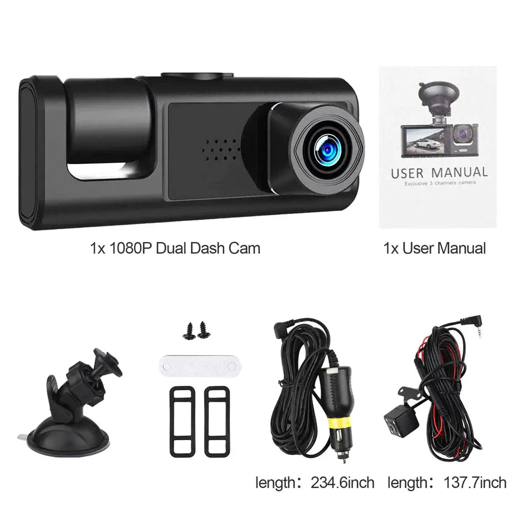Premium Dual Lens HD 1080P Dash Cam for Comprehensive Coverage
