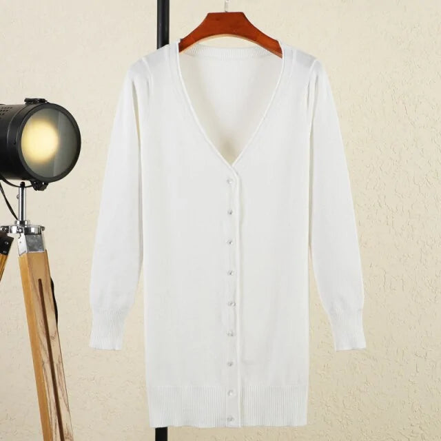 V-Neck Women's Cardigan - Timeless Style & Comfort