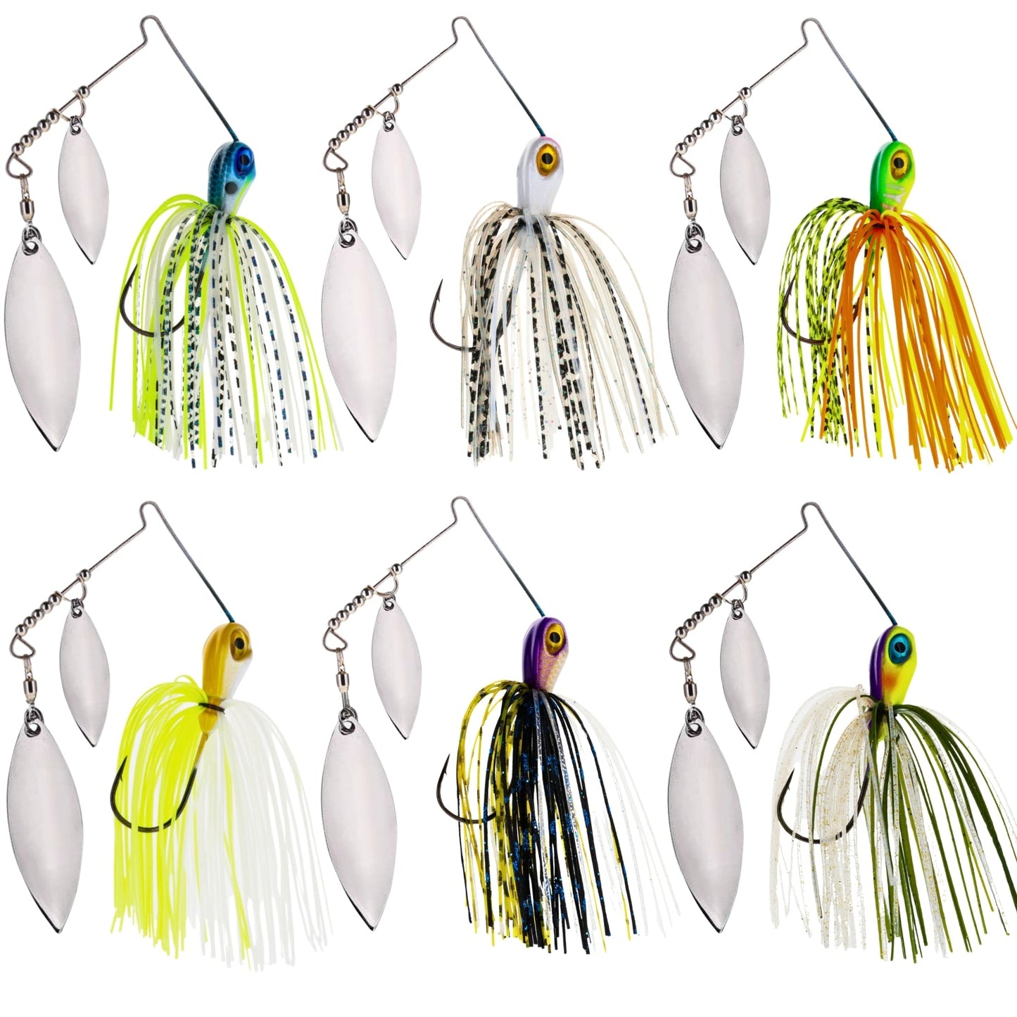 Reaction Tackle Double Willow Blade Spinnerbait Jigs – 3-Pack