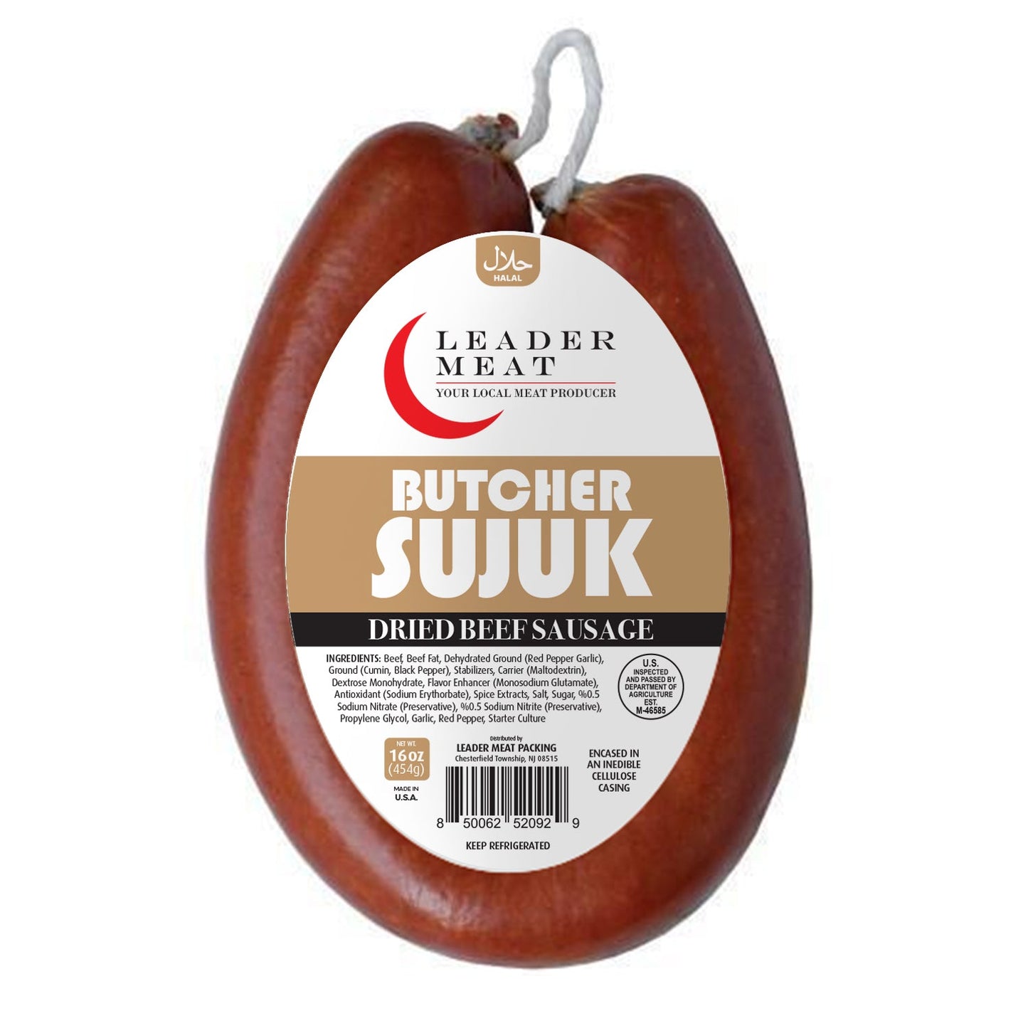 Moda Deli Leader Mild Sujuk – Beef Sausage Ring 16 oz (454 g)