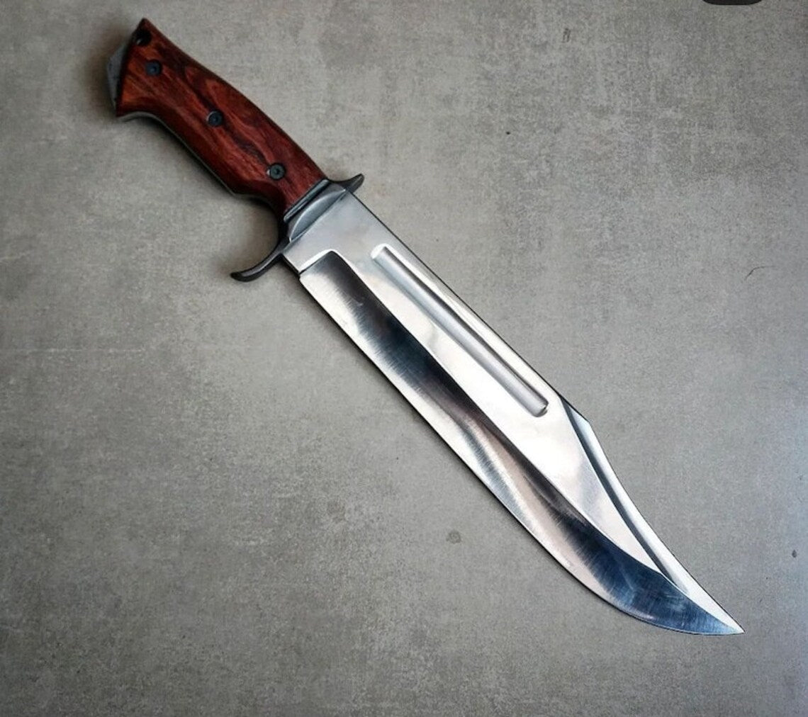 Exquisite Handmade Leatherneck Bowie Knife - 15.5" Full Tang O1 Steel Blade with Exotic Wood Handle - Korvel